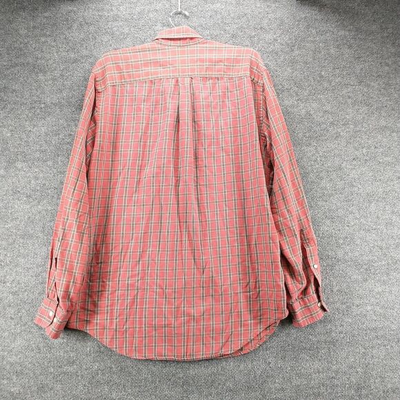 Lands' End Direct Merchants Men's Button-Down Shirt Red Plaid Medium 15-15.5 - Picture 5 of 12